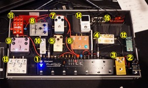 Jake's pedalboard at NHK Hall